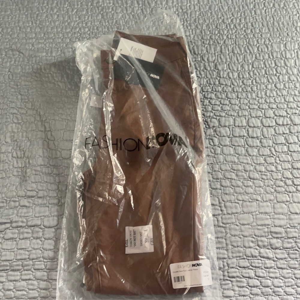Double faux leather pants